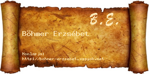 Böhmer Erzsébet névjegykártya